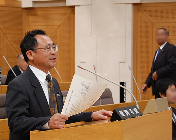 伊那市議会 一般質問の様子